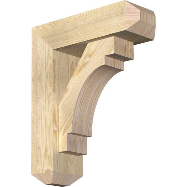 Ekena Millwork Merced Craftsman Rough Sawn Bracket w/ Offset Brace, Douglas Fir, 6"W x 18"D x 22"H BKT0604X18X22MRC04RDF - main